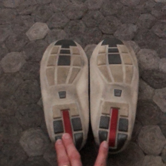 Prada cream and silver moccasin flats 9.5 gently used. - Picture 6 of 8